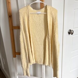 Danielle Bernstein butter yellow slouchy cardigan